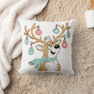 Mooie Kerst Reindeer Geweiornamenten Kussen