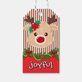 Mooie Kerst Rendier Aangepast Papier Cadeaulabel