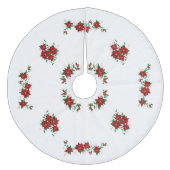 Mooie kerst rode bloemen boom rok fleece kerstboom rok (Voorkant)