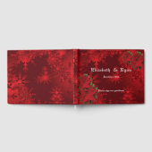 Mooie kerst rode poinsettia en sneeuwvlokken gastenboek (Volledig)