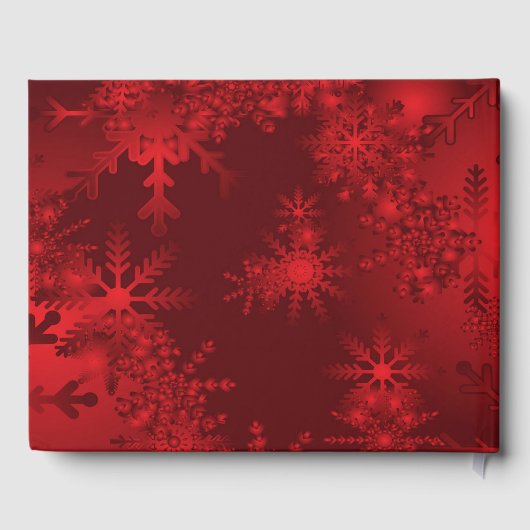 Mooie kerst rode poinsettia en sneeuwvlokken gastenboek (Achterkant)