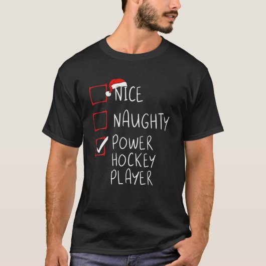 Mooie kerst Sa's van de nieuwste Power Hockey Play T-shirt (Voorkant)