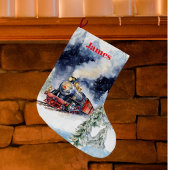 Mooie kerst trein kous - gepersonaliseerd grote kerstsok