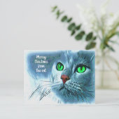 Mooie kerst van Artsy Merry uit de kat Briefkaart (Staand voorkant)