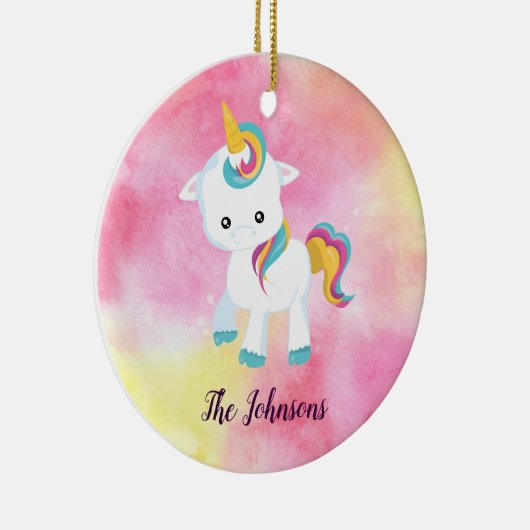 Mooie kerst van Unicorn Keramisch Ornament (Rechts)