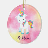 Mooie kerst van Unicorn Keramisch Ornament (Links)
