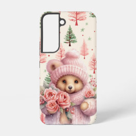 MOOIE KERST VROUWELIJKE ROZE TETDYBEER SAMSUNG GALAXY HOESJE