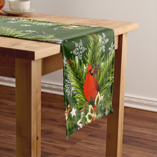 Mooie kerstachtige kerstachtige feestdag korte tafelloper (Voorbeeld)