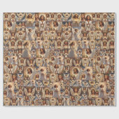 Mooie kerstangels cadeaupapier (Vlak)