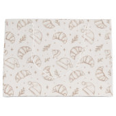 Mooie kerstbakkerij croissant patroon cadeautas (Voorkant)
