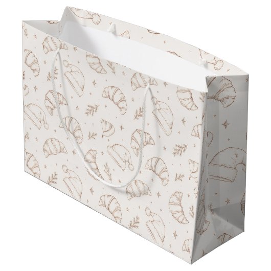 Mooie kerstbakkerij croissant patroon cadeautas (Achterkant Gekanteld)