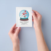 Mooie Kerstbeer Sneeuwbol Foto Flyer (Hand)