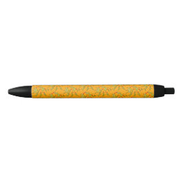 Mooie Kerstbladeren op Geel Goud Zwarte Inkt Pen
