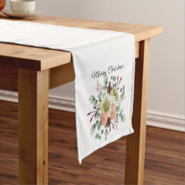 Mooie Kerstbloemen Vakantietafel Runner Korte Tafelloper