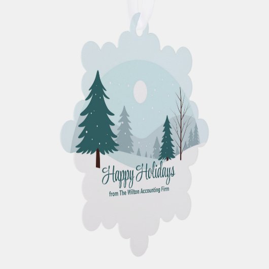 Mooie kerstbomen aangepaste zakelijke vakantie ornament kaart (Rechts)