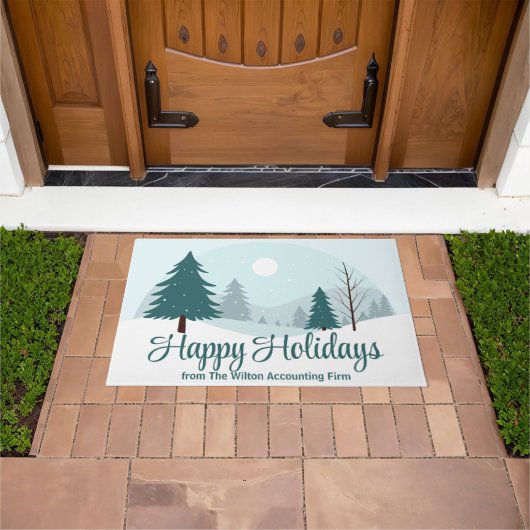 Mooie kerstbomen Custom Winter Business Deurmat (Buiten)