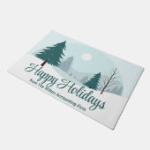 Mooie kerstbomen Custom Winter Business Deurmat (Schuin)