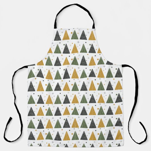 Mooie kerstbomen en sterren schort (Voorkant)