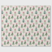 Mooie Kerstbomen En Strikken Cadeaupapier (Vlak)