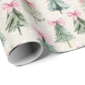 Mooie Kerstbomen En Strikken Cadeaupapier (Rol Hoek)