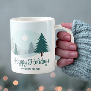 Mooie kerstbomen gepersonaliseerde winter koffiemok