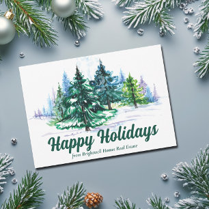 Mooie Kerstbomen Landschap Maatwerk Bedrijf Feestdagenkaart