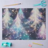 Mooie kerstbomen licht sprankelende kerst tissuepapier (Craft)
