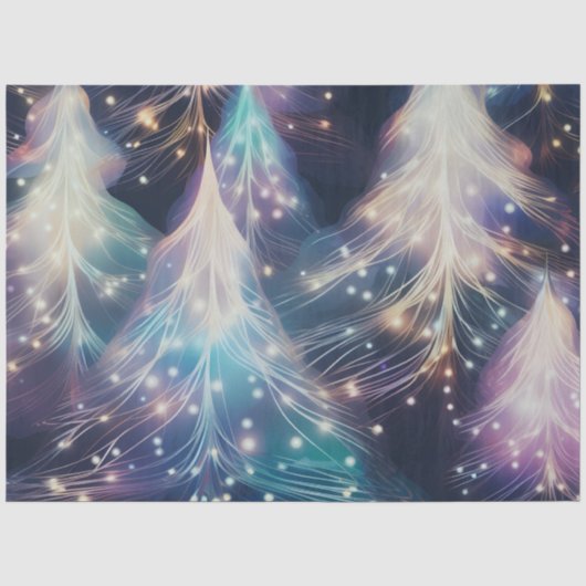 Mooie kerstbomen licht sprankelende kerst tissuepapier (Voorkant)