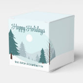 Mooie kerstbomen Mini Kerstfeestje Bedankdoosjes (Voorkant Zijde)