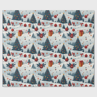 Mooie kerstbomen patroon inpakpapier
