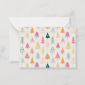 Mooie Kerstbomen Roze Roze Patroon Naam Notitiekaartje (Achterkant)