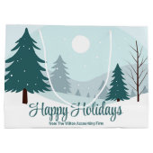 Mooie kerstbomen Winter feestelijke partij Groot Cadeauzakje (Achterkant)