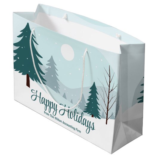 Mooie kerstbomen Winter feestelijke partij Groot Cadeauzakje (Achterkant Gekanteld)