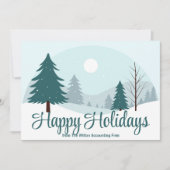 Mooie kerstbomen Winter Sneeuw Zakelijk Feestdagenkaart (Voorkant)