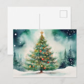 Mooie Kerstboom Buiten Feestdagenkaart (Voorkant / Achterkant)