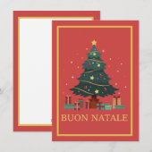 Mooie Kerstboom Buon Natale Kerstgroet Feestdagenkaart (Voorkant / Achterkant)