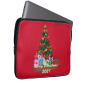 Mooie kerstboom Burgundy Electronics Bag Laptop Sleeve (Voorkant Rechts)
