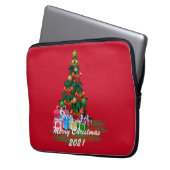 Mooie kerstboom Burgundy Electronics Bag Laptop Sleeve (Voorkant Links)