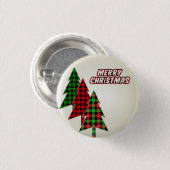 Mooie kerstboom, doordringend ronde button 3,2 cm (Voorkant /achterkant)