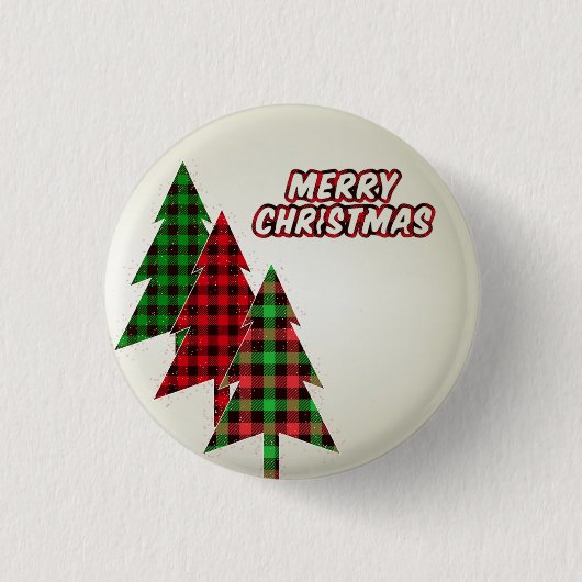 Mooie kerstboom, doordringend ronde button 3,2 cm (Voorkant)