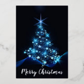 Mooie kerstboom folie feestdagenkaart (Voorkant)