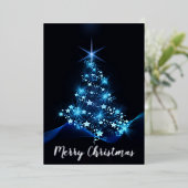 Mooie kerstboom folie feestdagenkaart (Staand Voorkant)