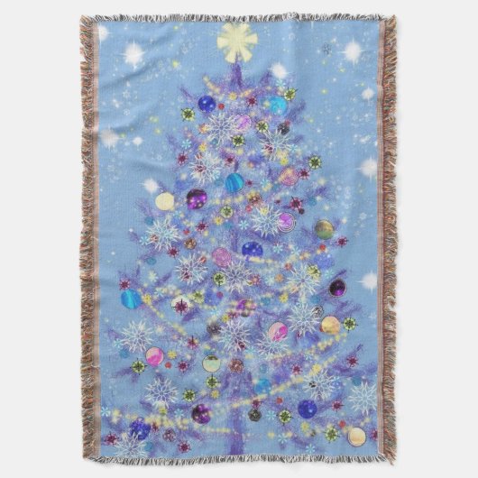 Mooie kerstboom gooien deken (Voorkant Verticaal)