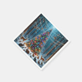 Mooie kerstboom in het bos servet (Hoek)