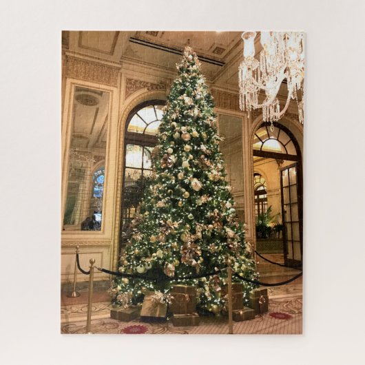 Mooie kerstboom in het Plaza Hotel NYC Legpuzzel (Verticaal)