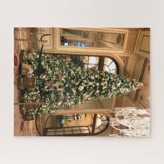 Mooie kerstboom in het Plaza Hotel NYC Legpuzzel (Horizontaal)