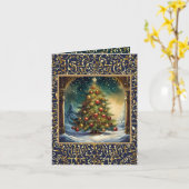 Mooie kerstboom kaart (Gele Bloem)