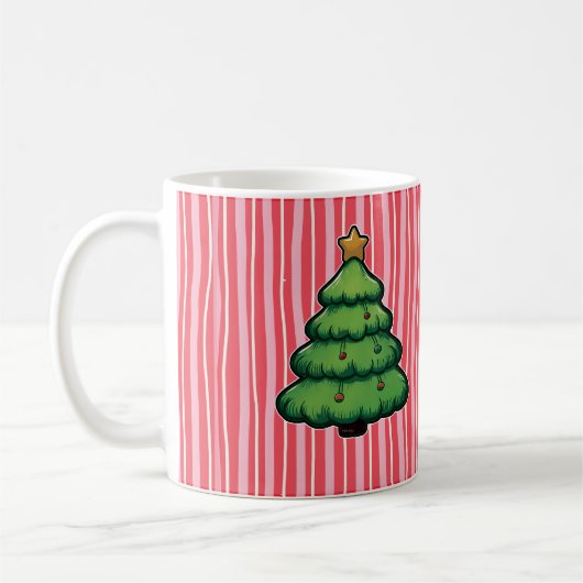 Mooie Kerstboom Koffiemok (Links)