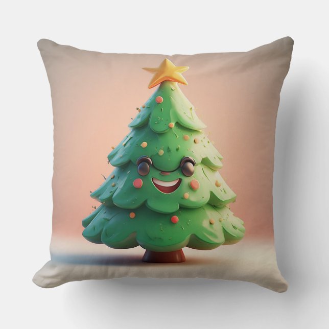 Mooie Kerstboom Kussen (Voorkant)