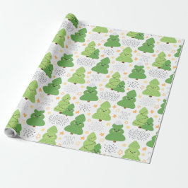 Mooie kerstboom patroon cadeaupapier